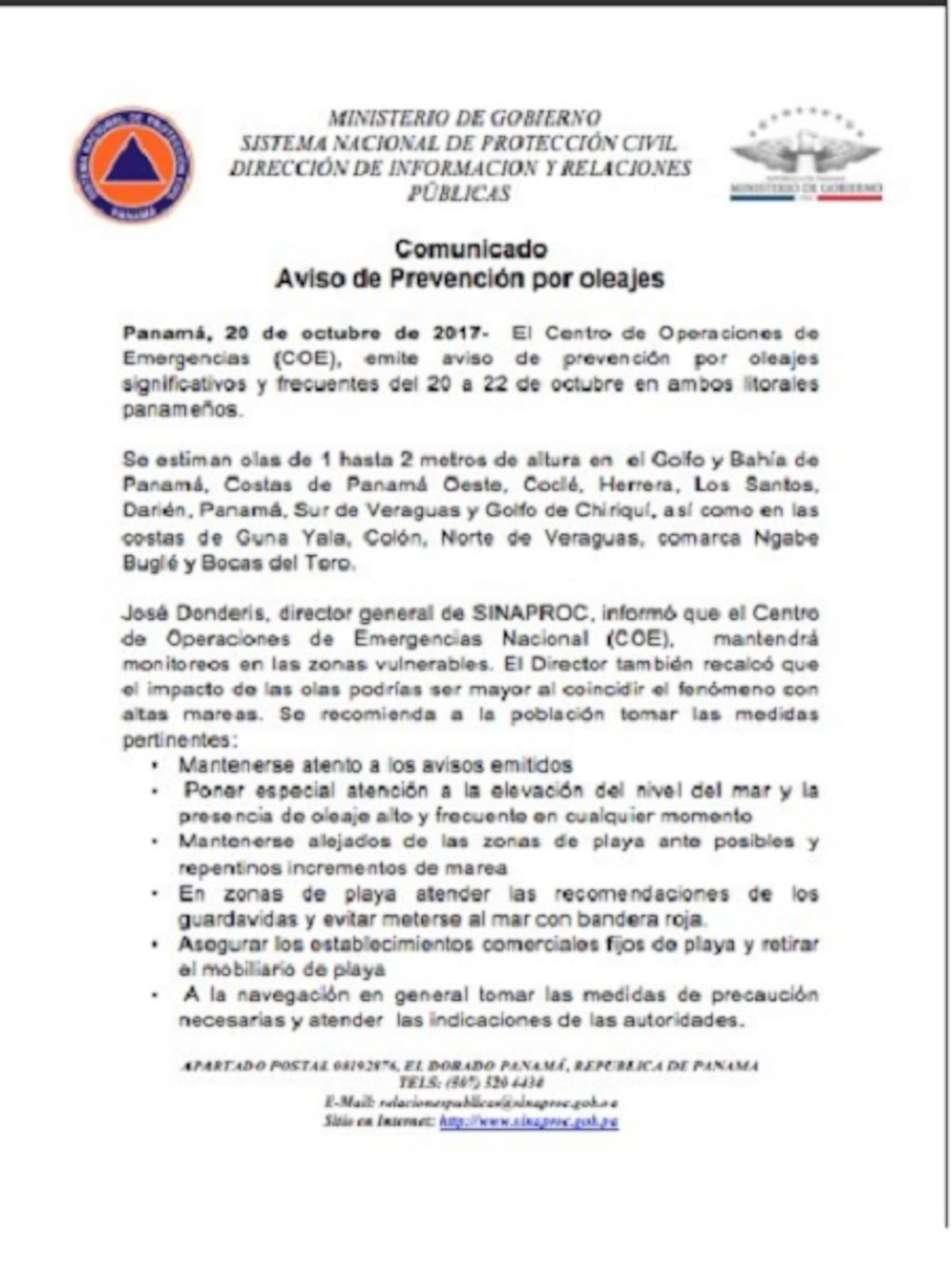 ¡ALERTA DE PRECAUCIÓN! Se recomienda evitar las playas por alto oleaje