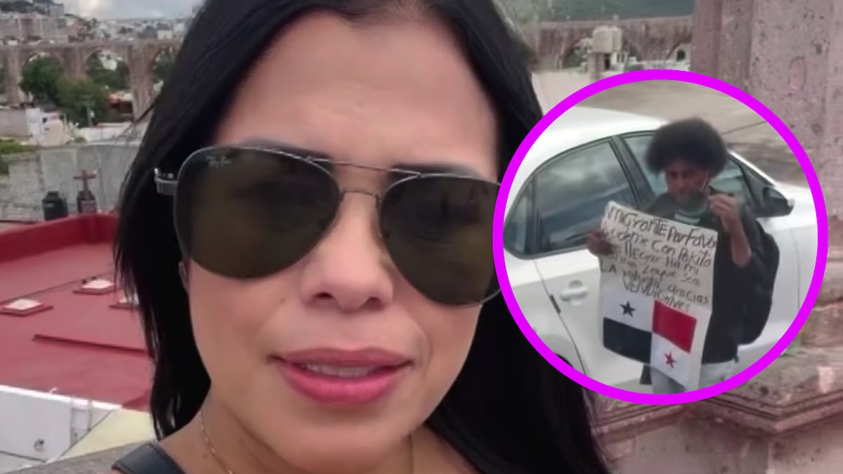VÍDEO | Con la bandera de Panamá en México, Rosario Grajales pide ayuda para identificar a un hombre que vio pidiendo dinero