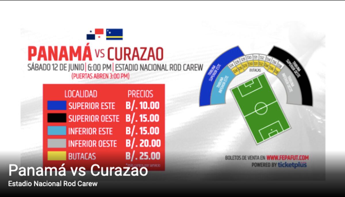 Corre que se acaban. Ya están a la venta las entradas para el Panamá-Curazao