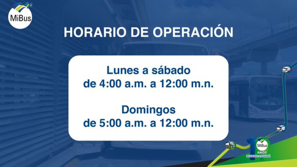 Mi Bus anuncia sus horarios de operación