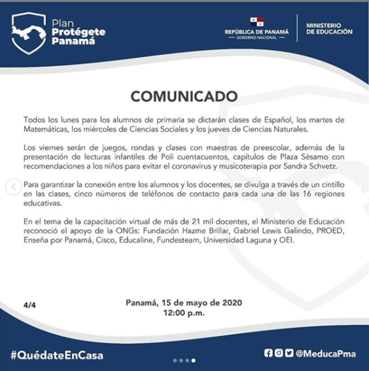 Hay nuevos horarios. Este lunes inician las clases de los estudiantes de premedia y media