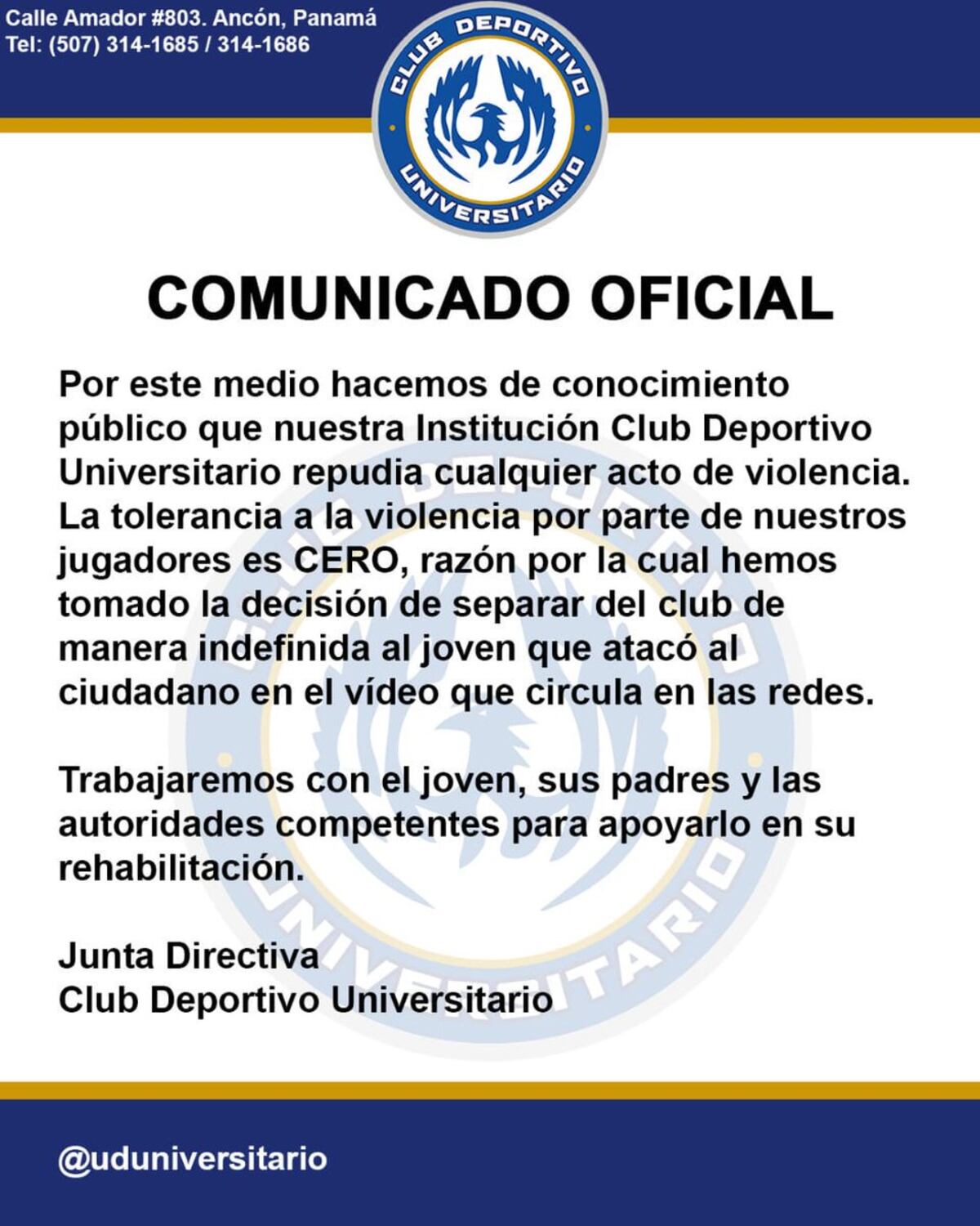Joven que pateó a señor es futbolista y fue separado por el Club Universitario