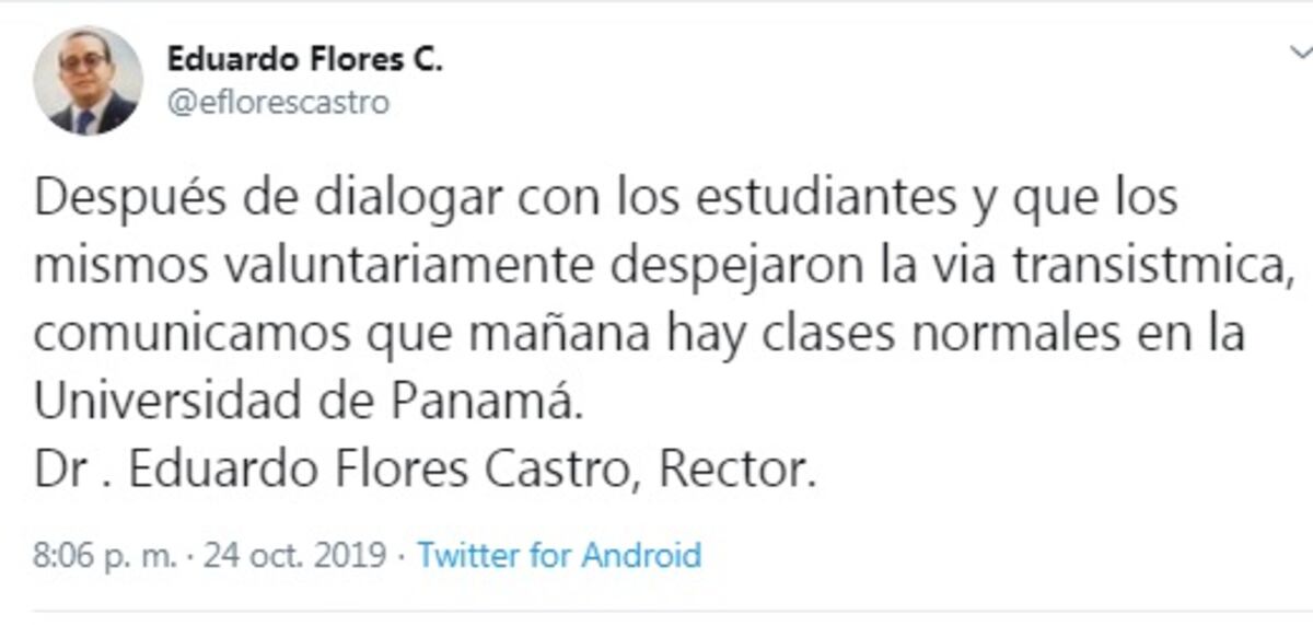 Querían dormir en las calles. Universitarios despejan la Transístmica. Rector se pronuncia sobre las clases de este viernes. Video