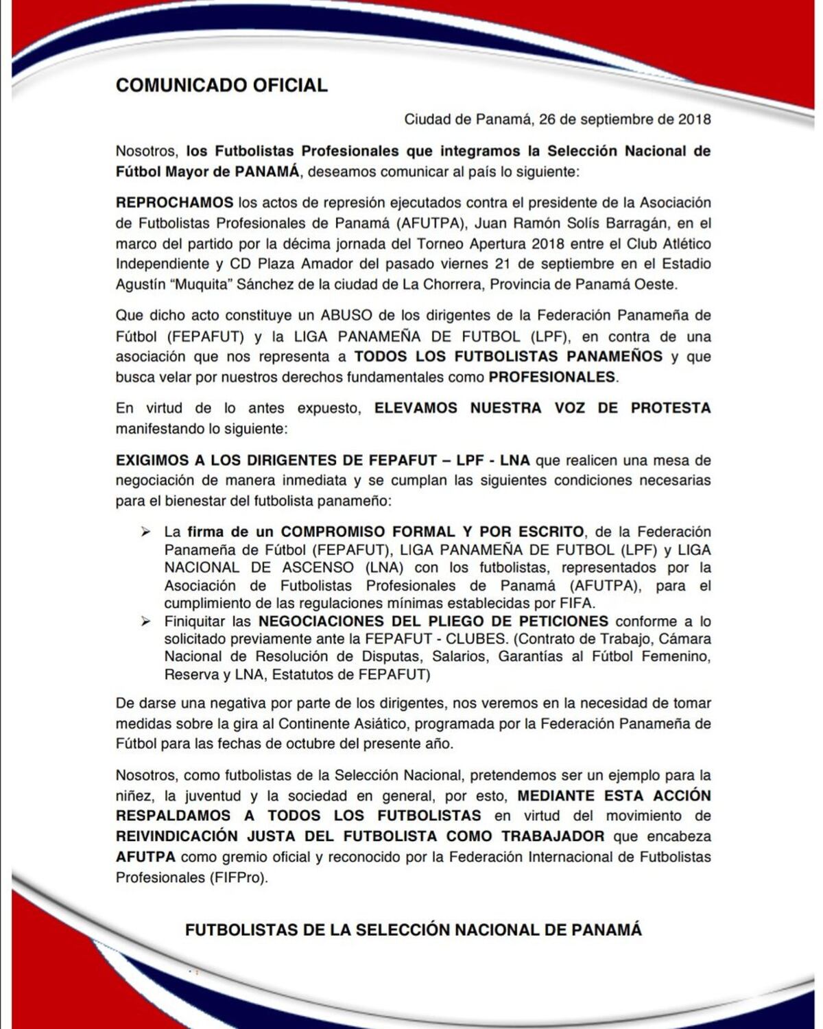 Jugadores de la Selección Nacional amenazan a Fepafut tras abuso contra Solís