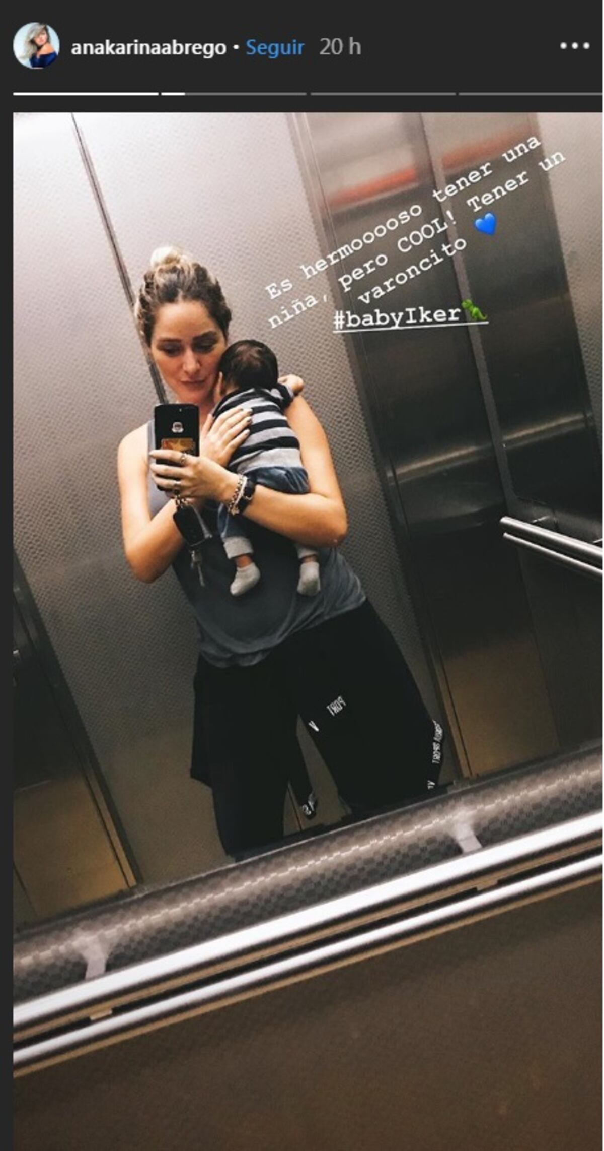 Ana Karina Ábrego muestra a su nuevo bebé Iker