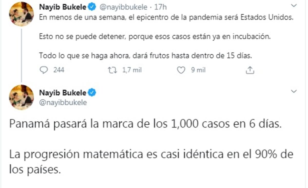 Video viral. ‘Panamá pasará los mil casos de coronavirus en seis días’, pronostica el presidente de El Salvador