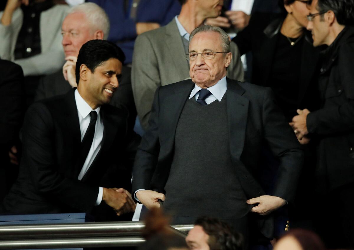 Enemistados. Al Khelaifi no esconde sus diferencias con Florentino Pérez