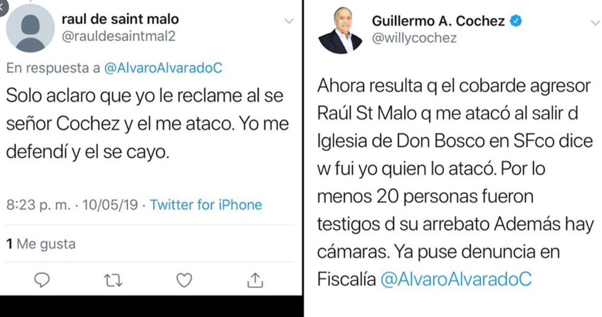 Guillermo Cochez denuncia que fue agredido por Saint Malo fuera de la Iglesia de Don Bosco