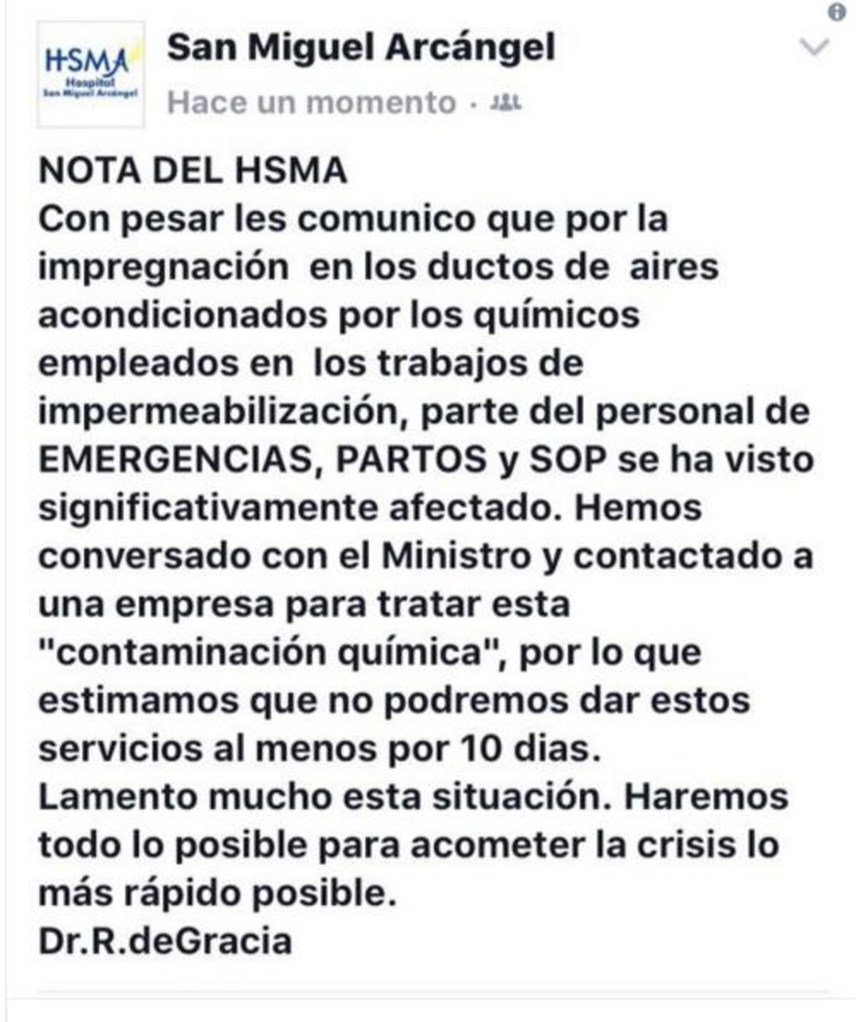 ATENTOS. Cierran tres salas del Hospital San Miguel Arcángel 