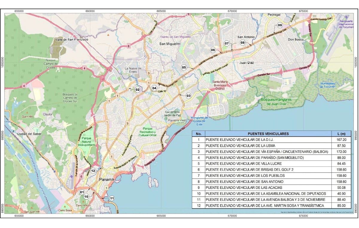 Rehabilitarán 12 puentes en Panamá y San Miguelito tras aprobación del contrato por la Contraloría