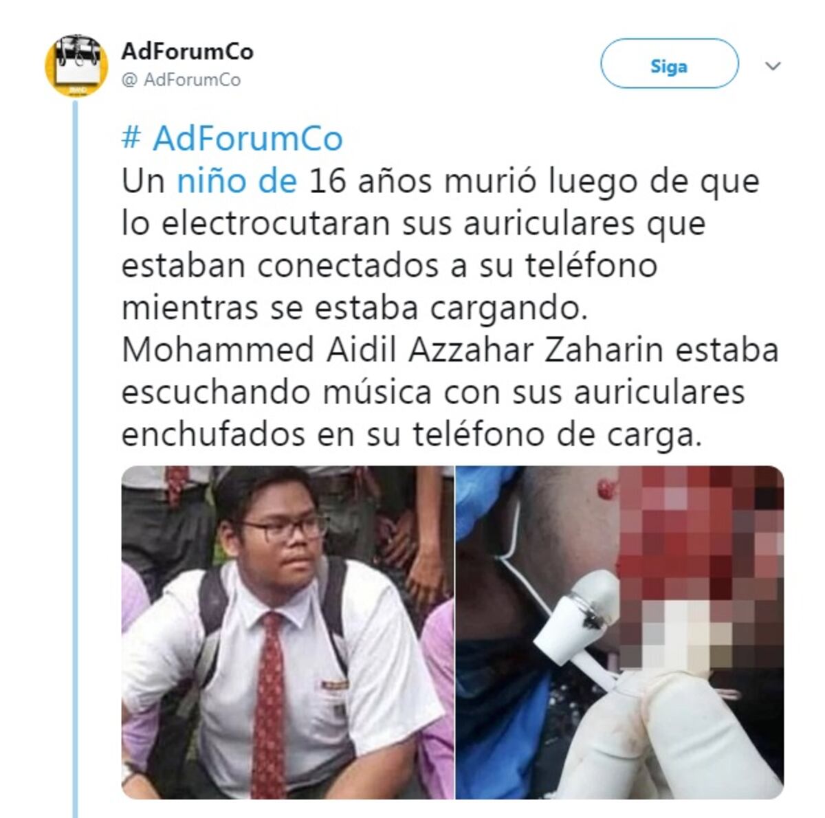 Joven muere por usar los auriculares mientras se cargaban