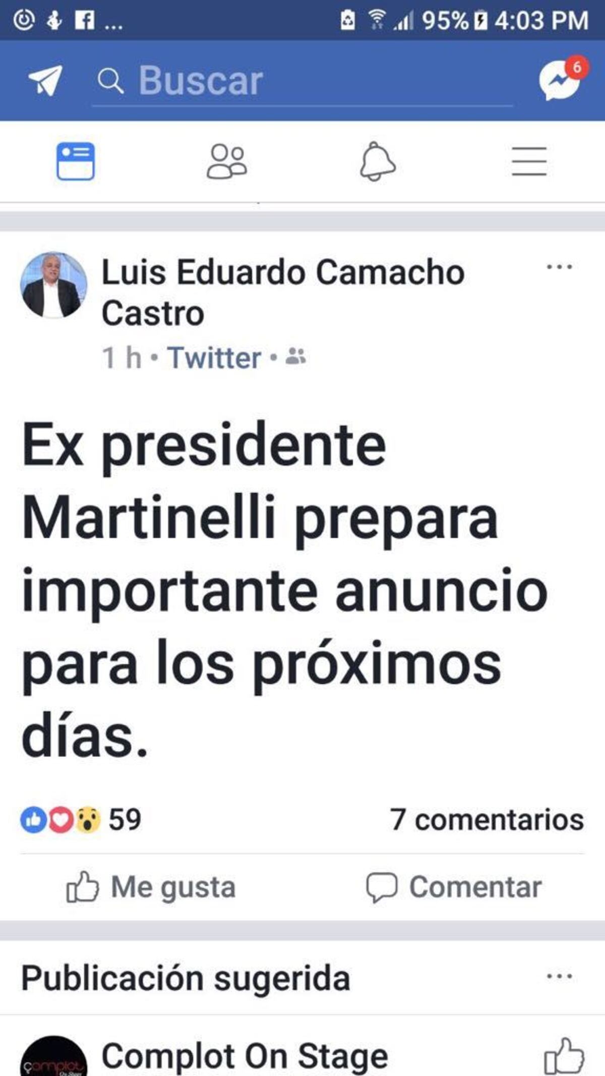 LO ÚLTIMO. Martinelli dará un anuncio especial