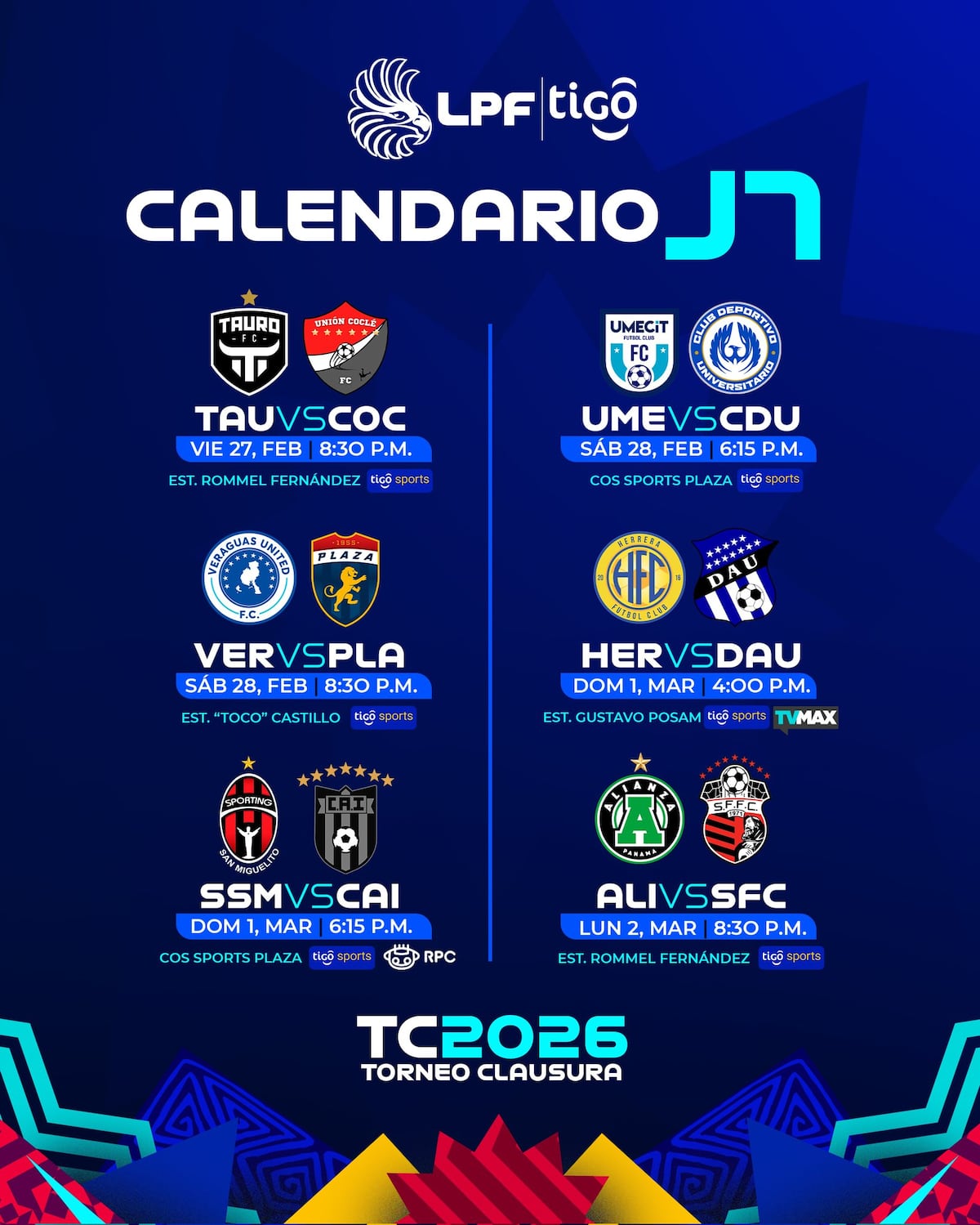 LPF Clausura 2026: La Jornada 7 prende la candela con duelos claves