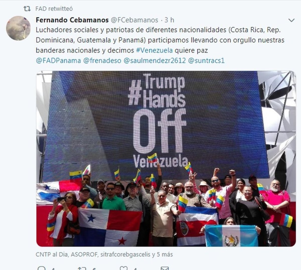 Lo último.Rastrean y descubren presuntos responsables de bandera con Maduro