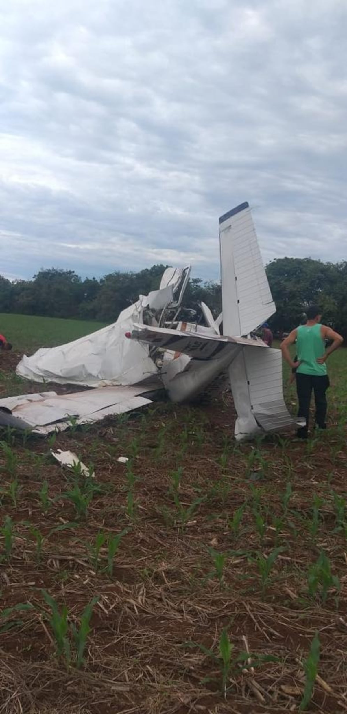 Cae avioneta a tierra en Guararé. Video