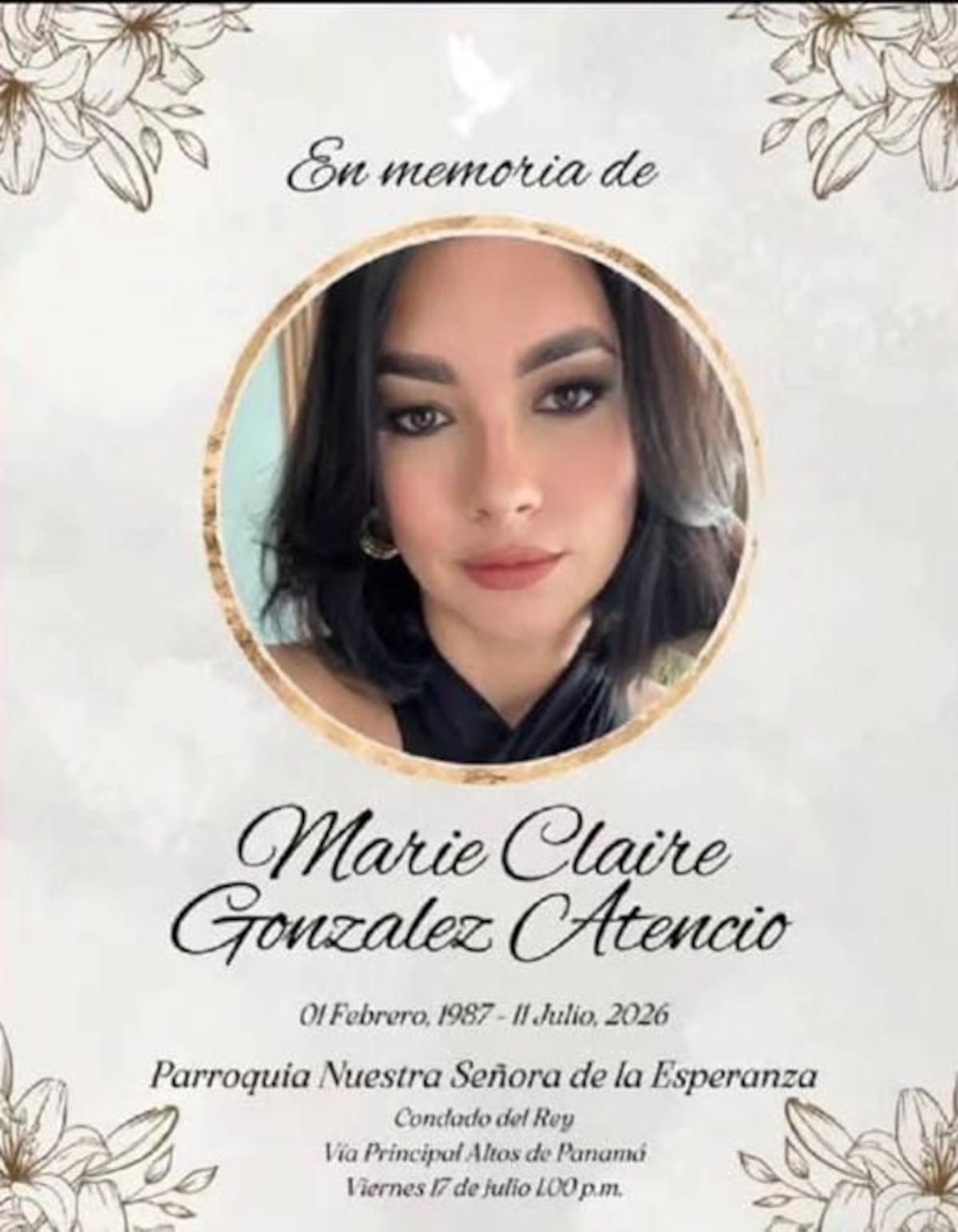 Preparan emotiva despedida: familiares y amigos darán el último adiós a Marie Claire González este viernes