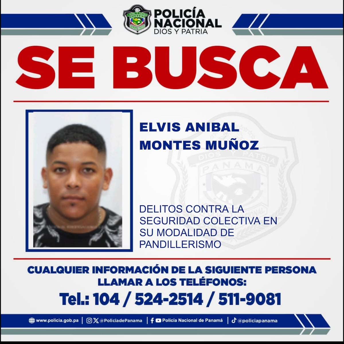 Policía busca a siete presuntos integrantes de pandilla incluidos entre los más buscados
