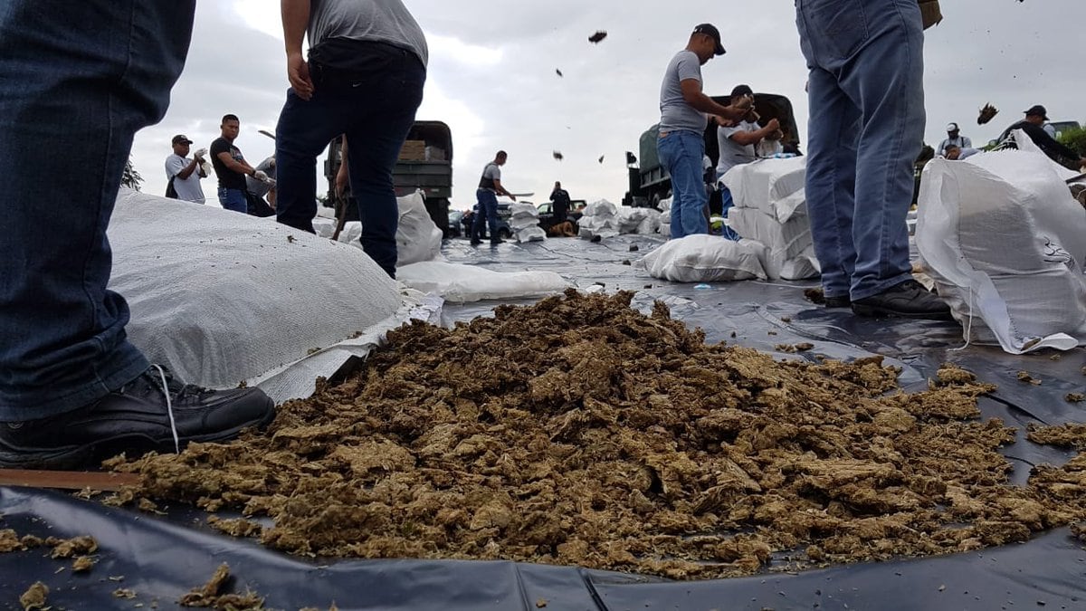 Policía Nacional quema 9 toneladas de droga