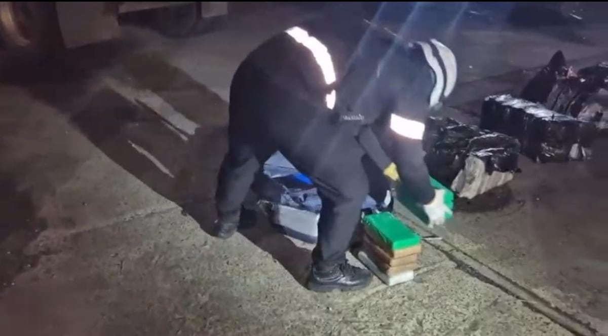 Se les cayó la entrega: hallan 201 paquetes de droga en camión en puerto del Pacífico