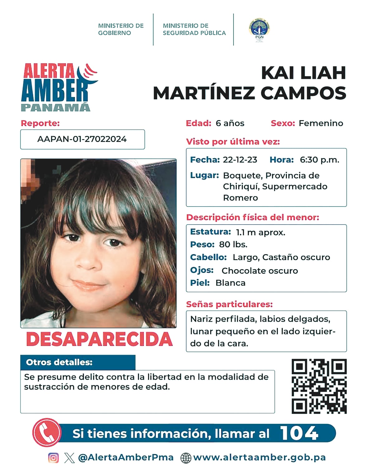 Nueva alerta ámber emitida para localizar a menor
