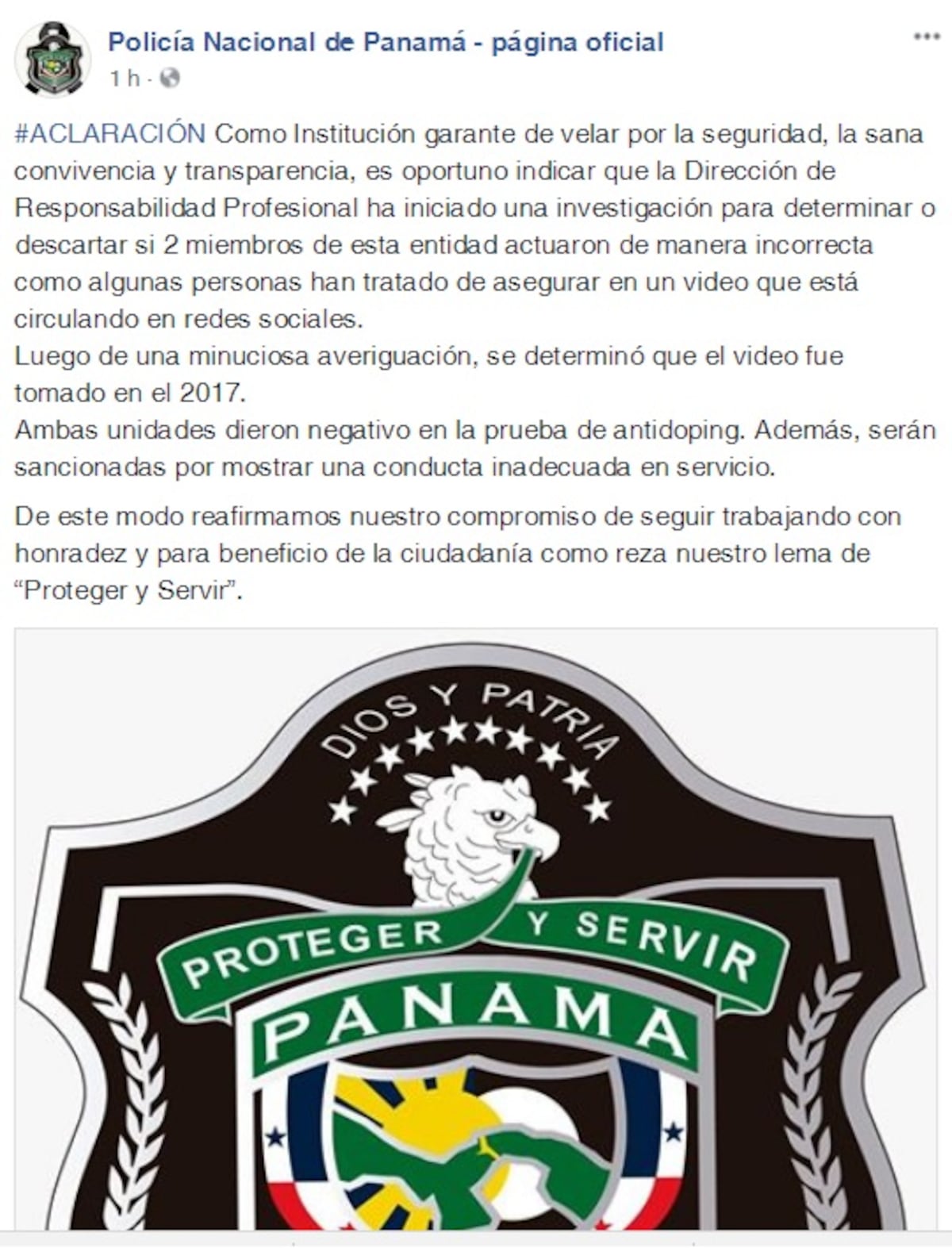 Policía Nacional investiga caso de dos unidades que captaron fumando