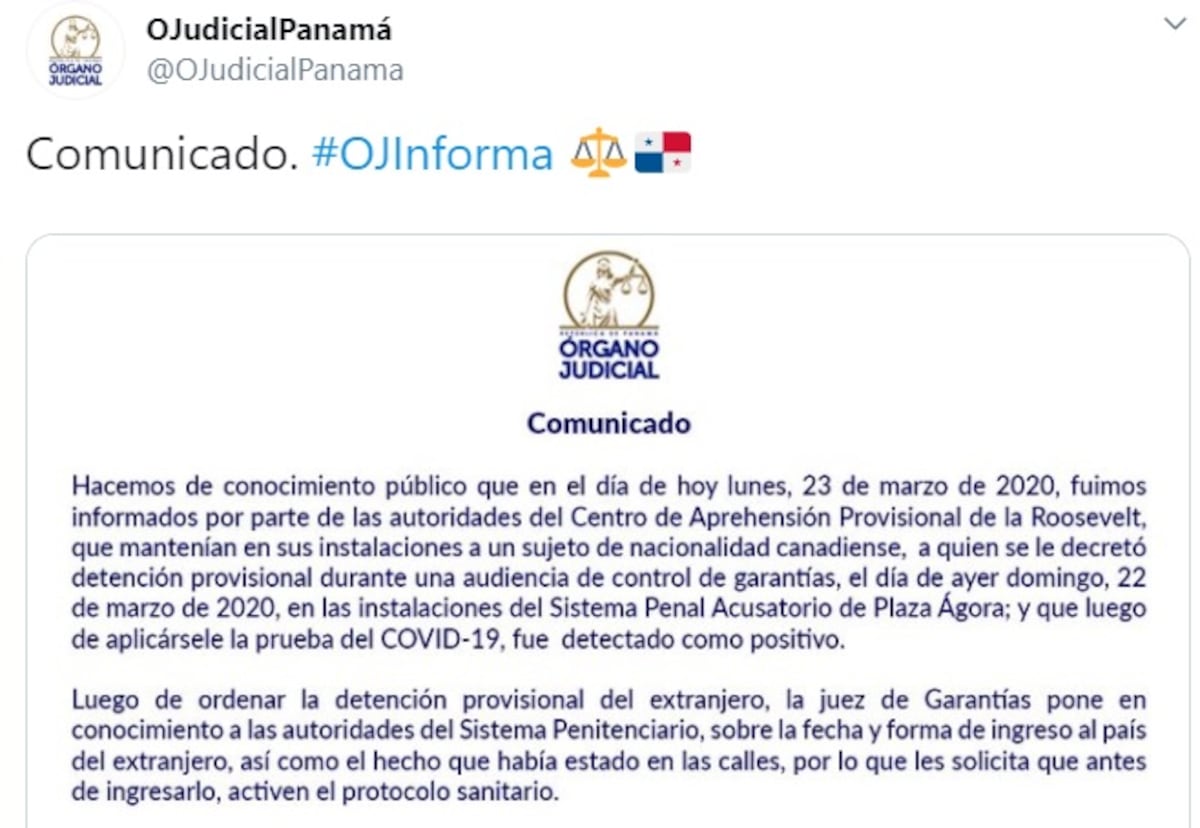 Capturan en Panamá a canadiense que dio positivo en coronavirus. Investigan a quiénes tuvieron contacto con él