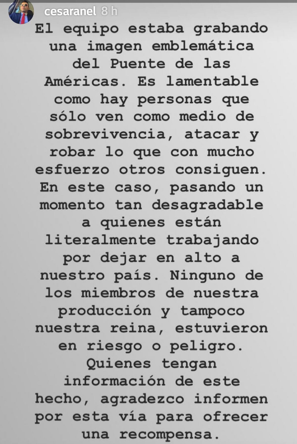 Le hurtan a la Señorita Panamá, Rosa Montezuma. Se llevaron de todo