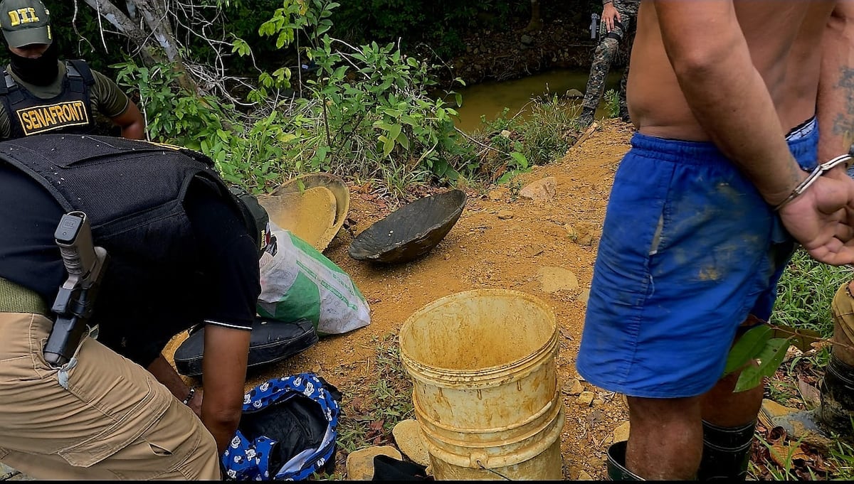 SENAFRONT asesta duro golpe a la minería ilegal: cinco aprehendidos y oro decomisado