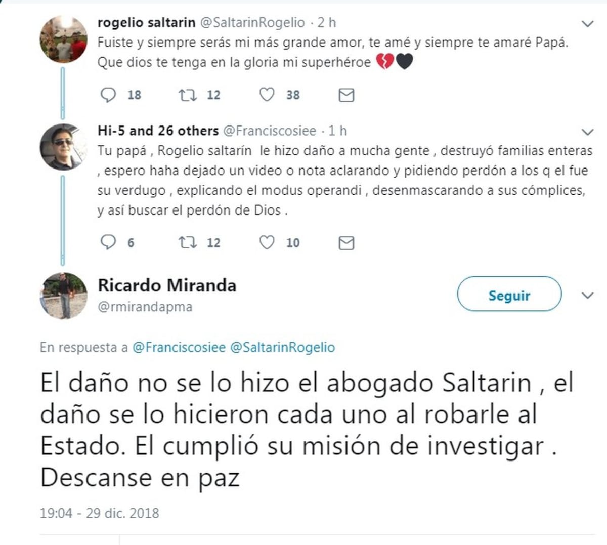 Muere abogado Rogelio Saltarín y sin piedad de inmediato atacan a su hijo