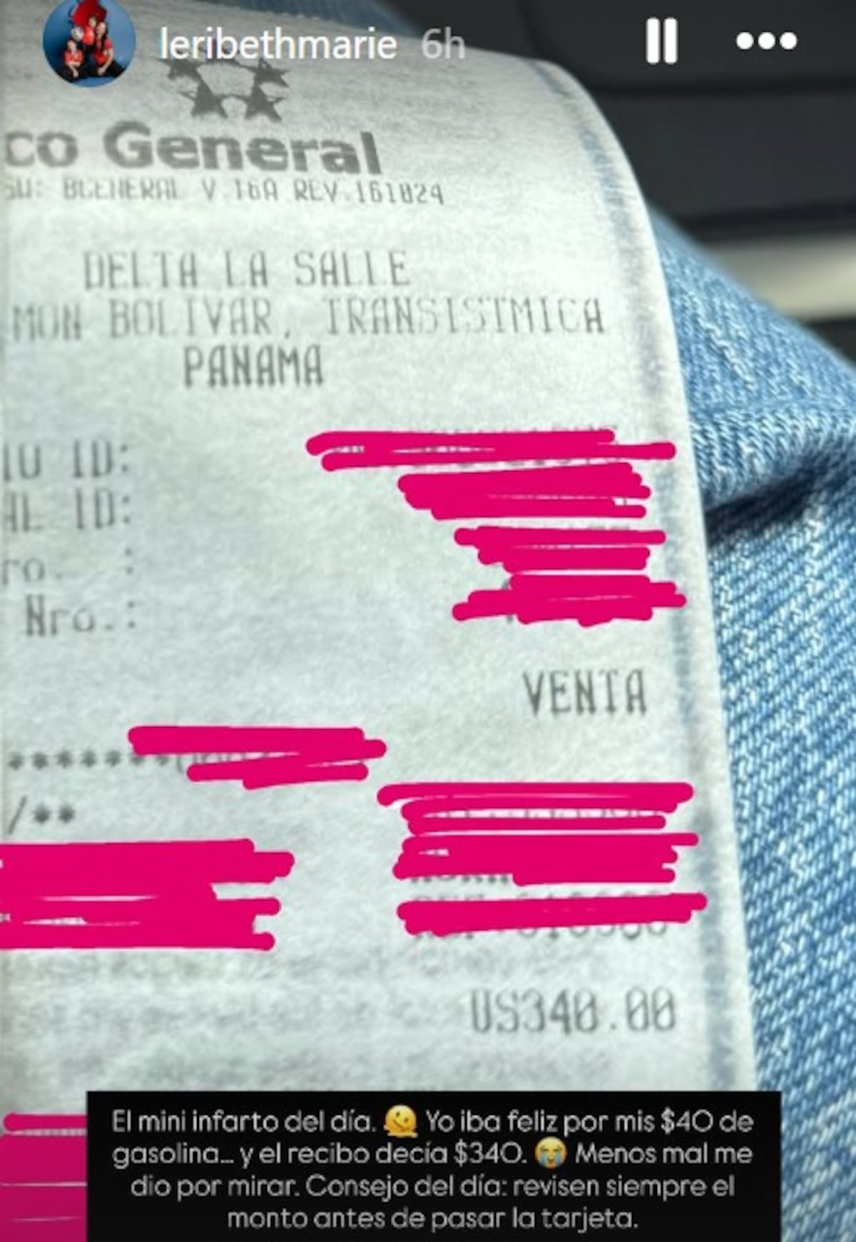 ¡340 DOLÁRES EN GASOLINA! El ‘mini infarto’ que se llevó Leribeth Solís al ver el recibo