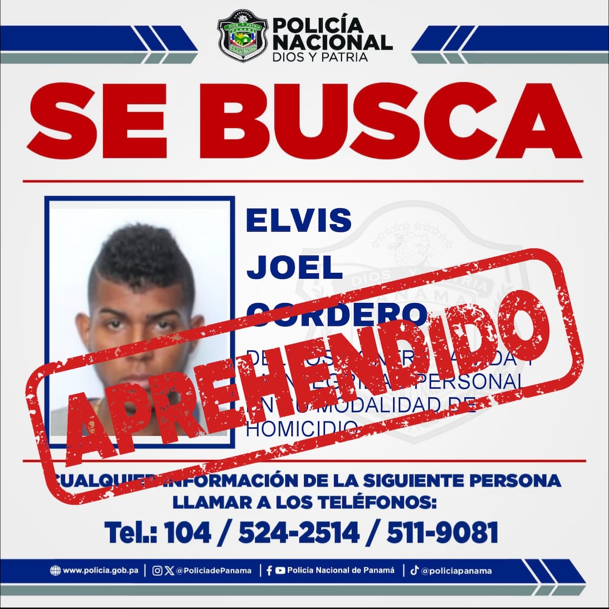 De fugitivo a detenido: Policía atrapa a uno de los más buscados por homicidio