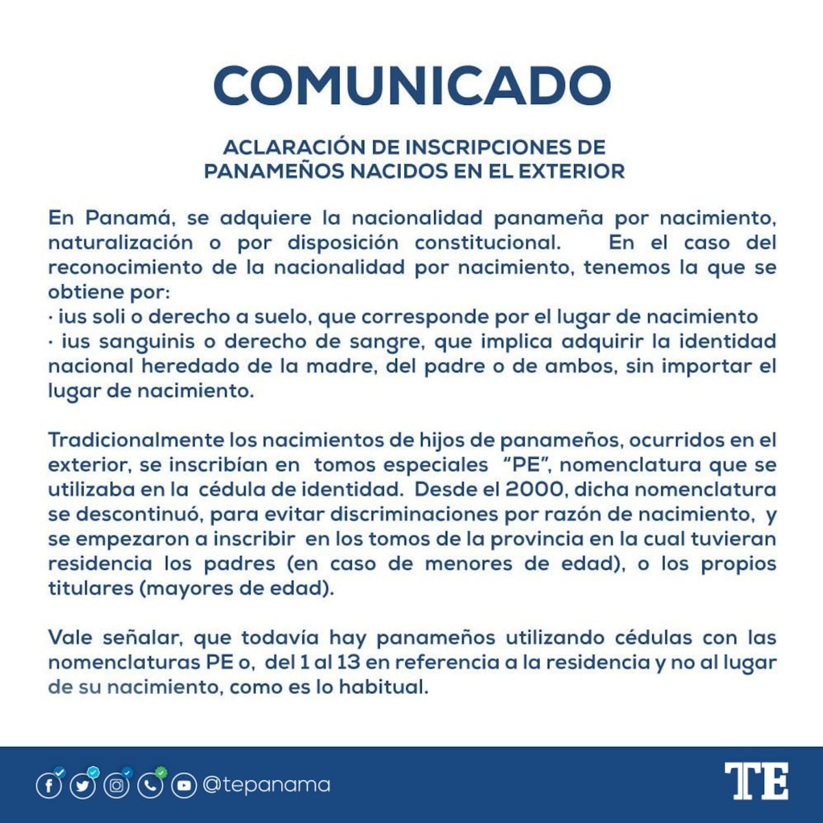 Tribunal Electoral aclara información sobre cédulas otorgadas a venezolanos