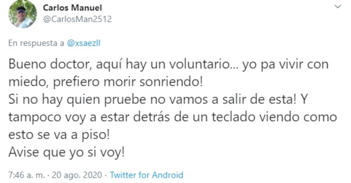 Sáez Llorens aclara por qué él no puede ser voluntario para la vacuna contra la covid-19 y aclara sobre si pagarán o no a los participantes