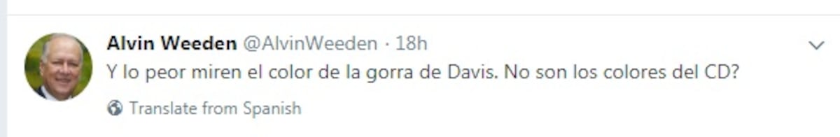Alvin Weeden reta a Davis a que lo demande y vincula al cascaroso con el CD