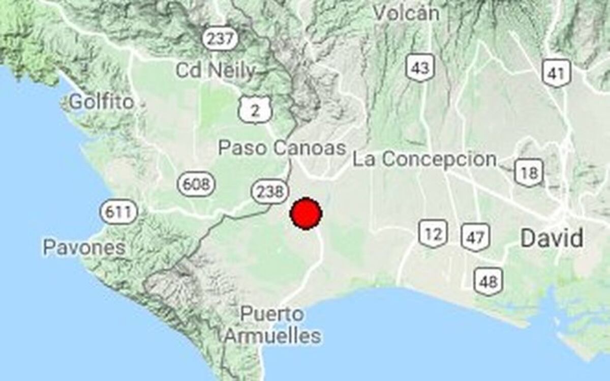 Chiriquí: Puerto Armuelles siente sismo por la madrugada