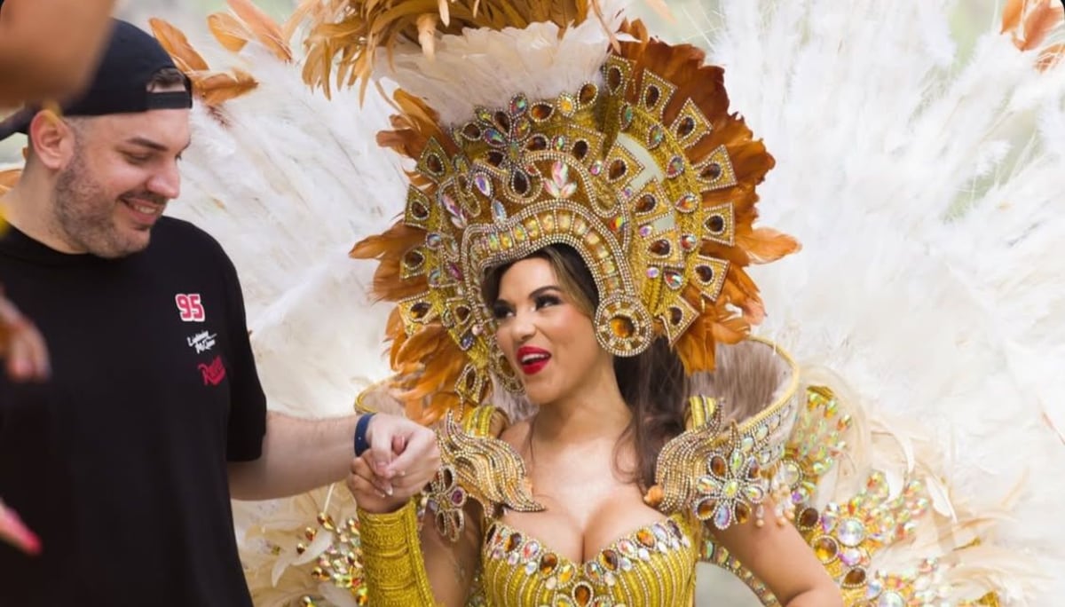 Amor sin freno en Carnaval: María del Pilar y Barceló roban miradas en Penonomé