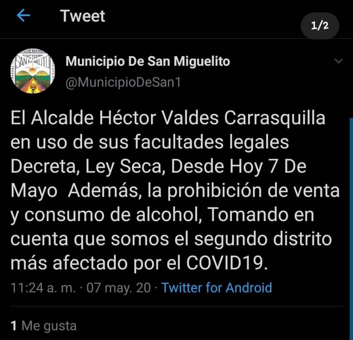 Carrasquilla le mete un coscorrón virtual al que puso que no levantaría ley seca