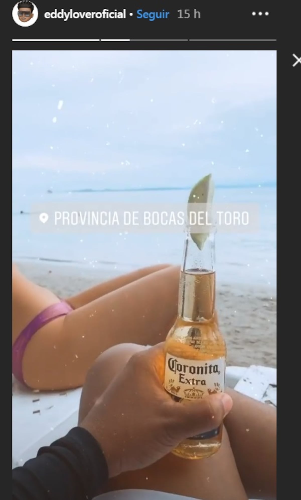 Marigaby olvidó la boleta y el supuesto maltrato y, la pasa rico en la playa con Eddy Lover