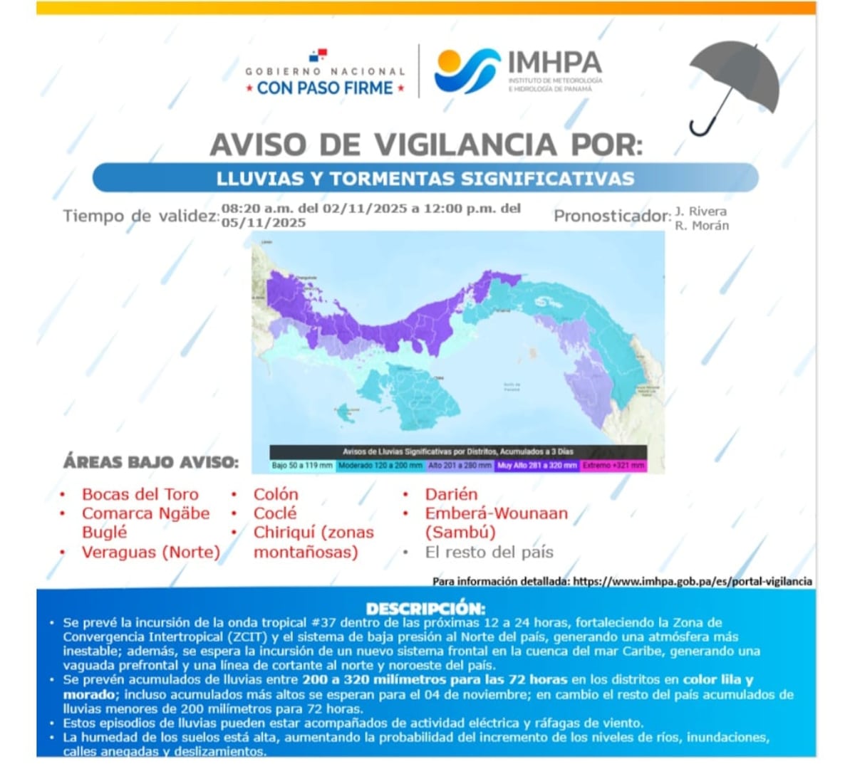 ¡Viene más lluvia! pronostican tormentas hasta el 5 de noviembre