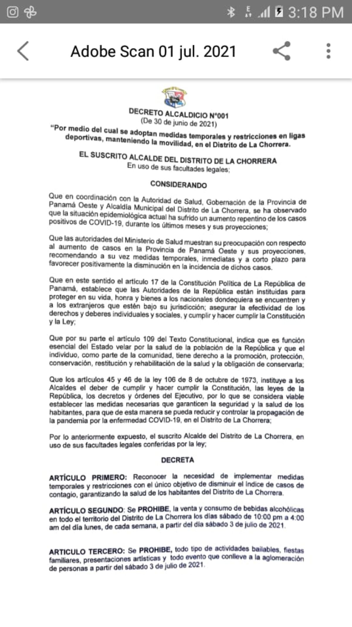 Alcaldes de Panamá Oeste decretan ‘Ley Seca’. Conoce todos los detalles de las restricciones