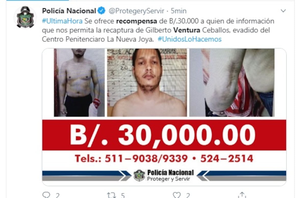 Policía da detalles de la fuga de Ventura Ceballos. Hay tres oficiales investigados. La recompensa asciende a $30 mil. Video