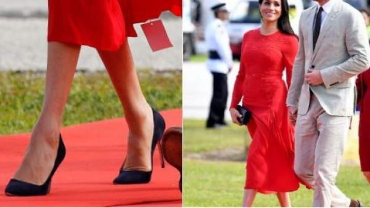 ¡Ups! Duquesa de Sussex, Meghan Markle, olvida quitar la etiqueta a su vestido 