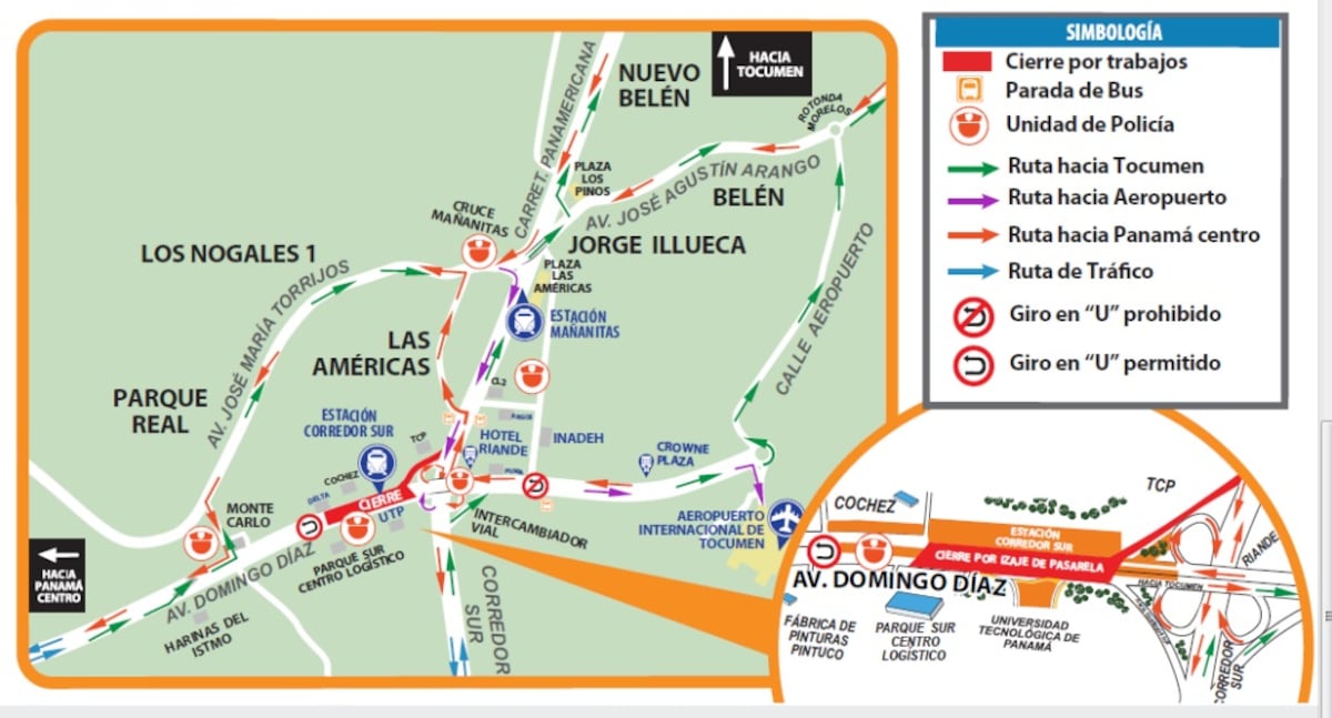 Metro de Panamá anuncia el cierre de la vía Domingo Díaz desde este sábado