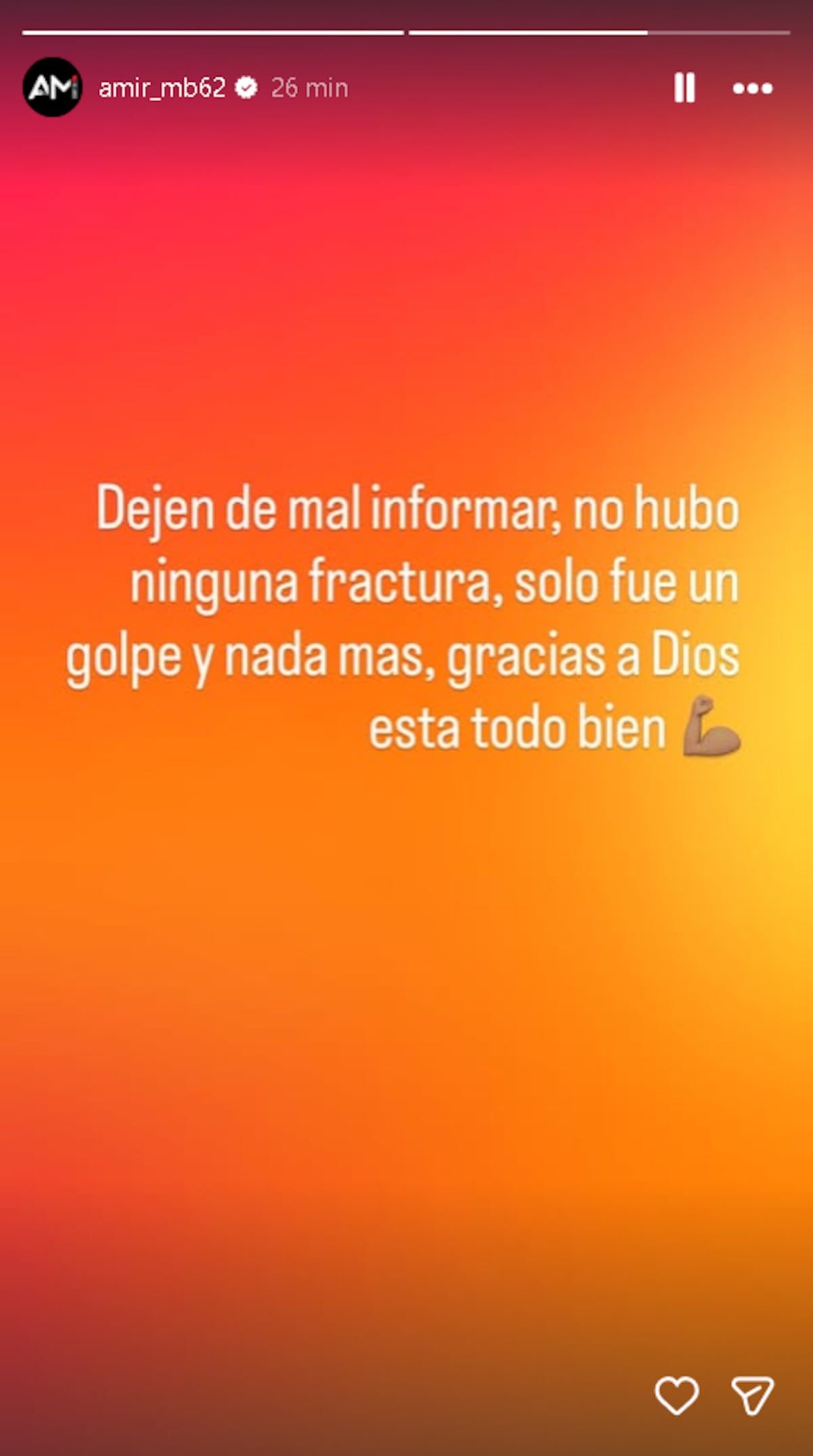 URGENTE| Amir Murillo: Dejen de mal informar.. Solo fue un golpe 