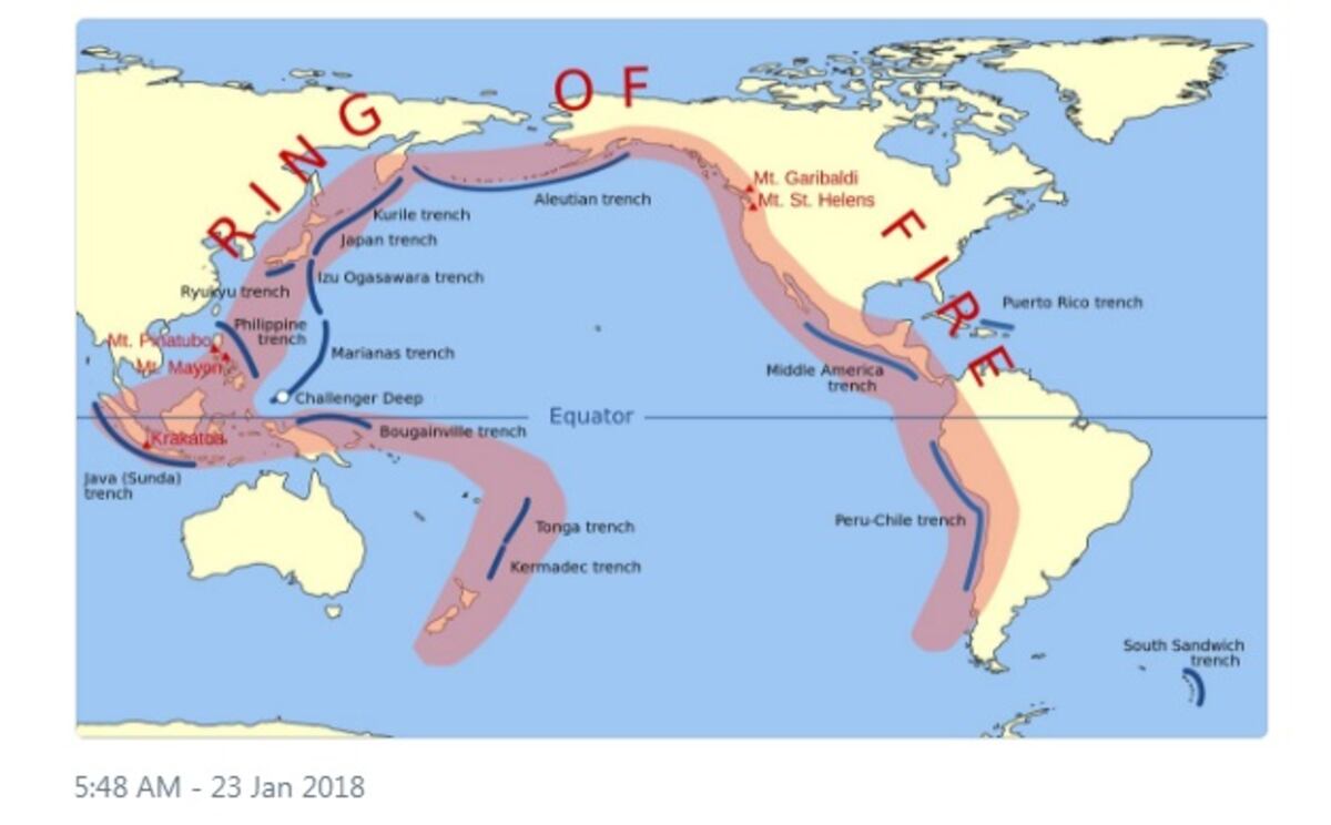 La actividad sísmica en la zona conocida como el Anillo de Fuego activa alarmas