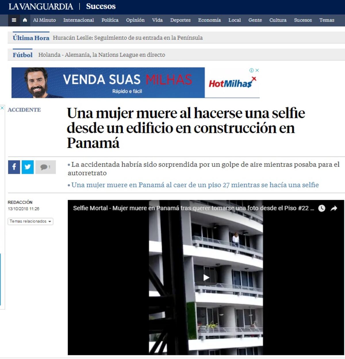 La portuguesa que cayó del piso 27 tenía 45 años y los cumplió en agosto 