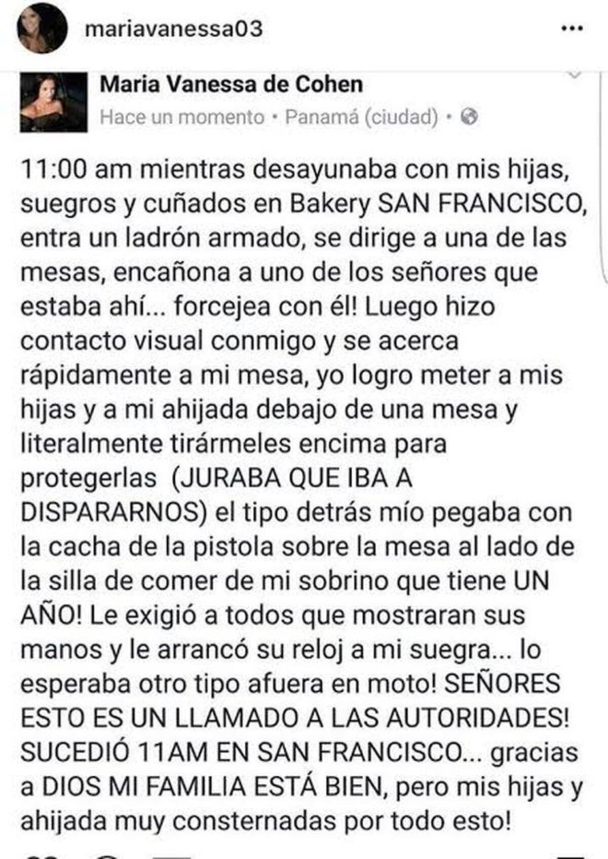  ¡HORROR! Venezolanos asaltan a mano armada donde desayunaba hija de Billy Ford