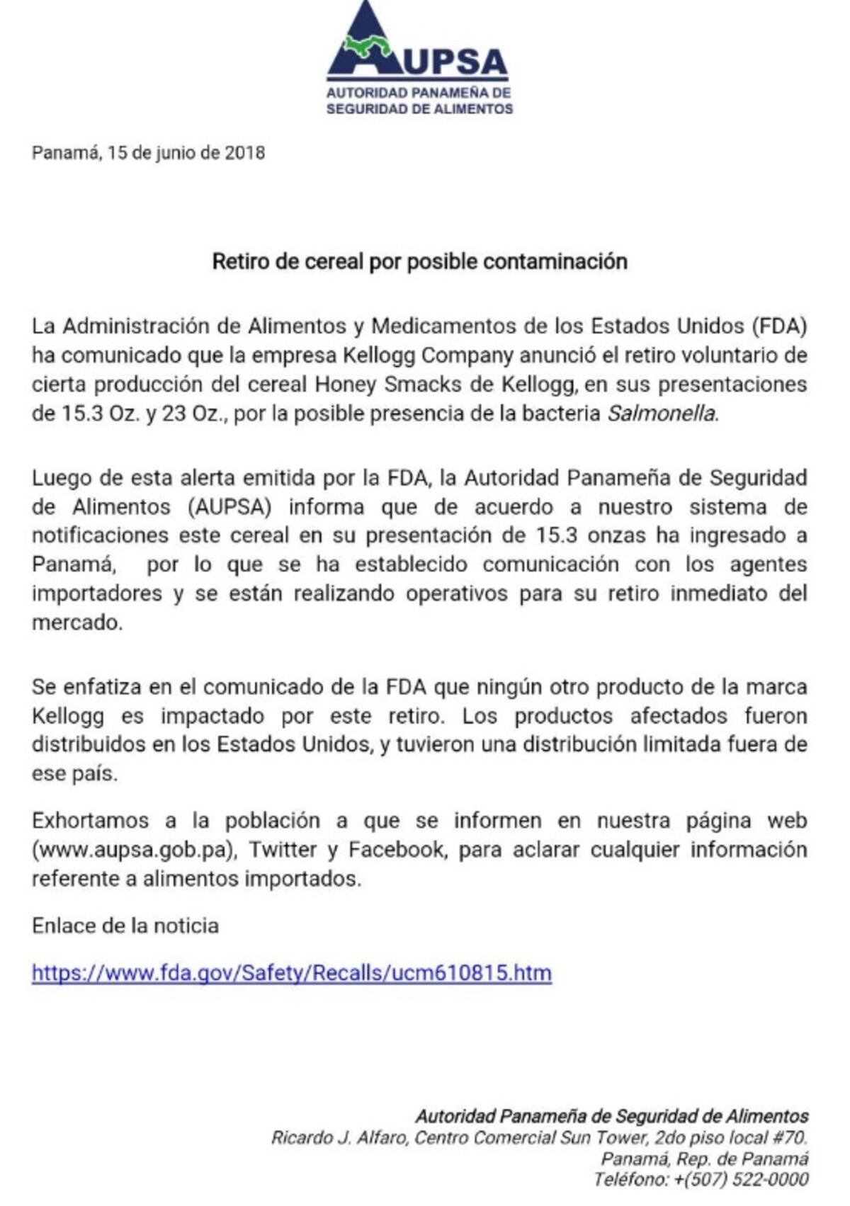 El cereal 'Honey Smacks' está siendo retirado por posibles casos de salmonella