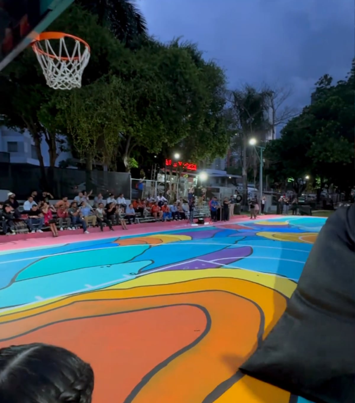 Joakim Noah inaugura la cancha artística del Parque Harry Strunz