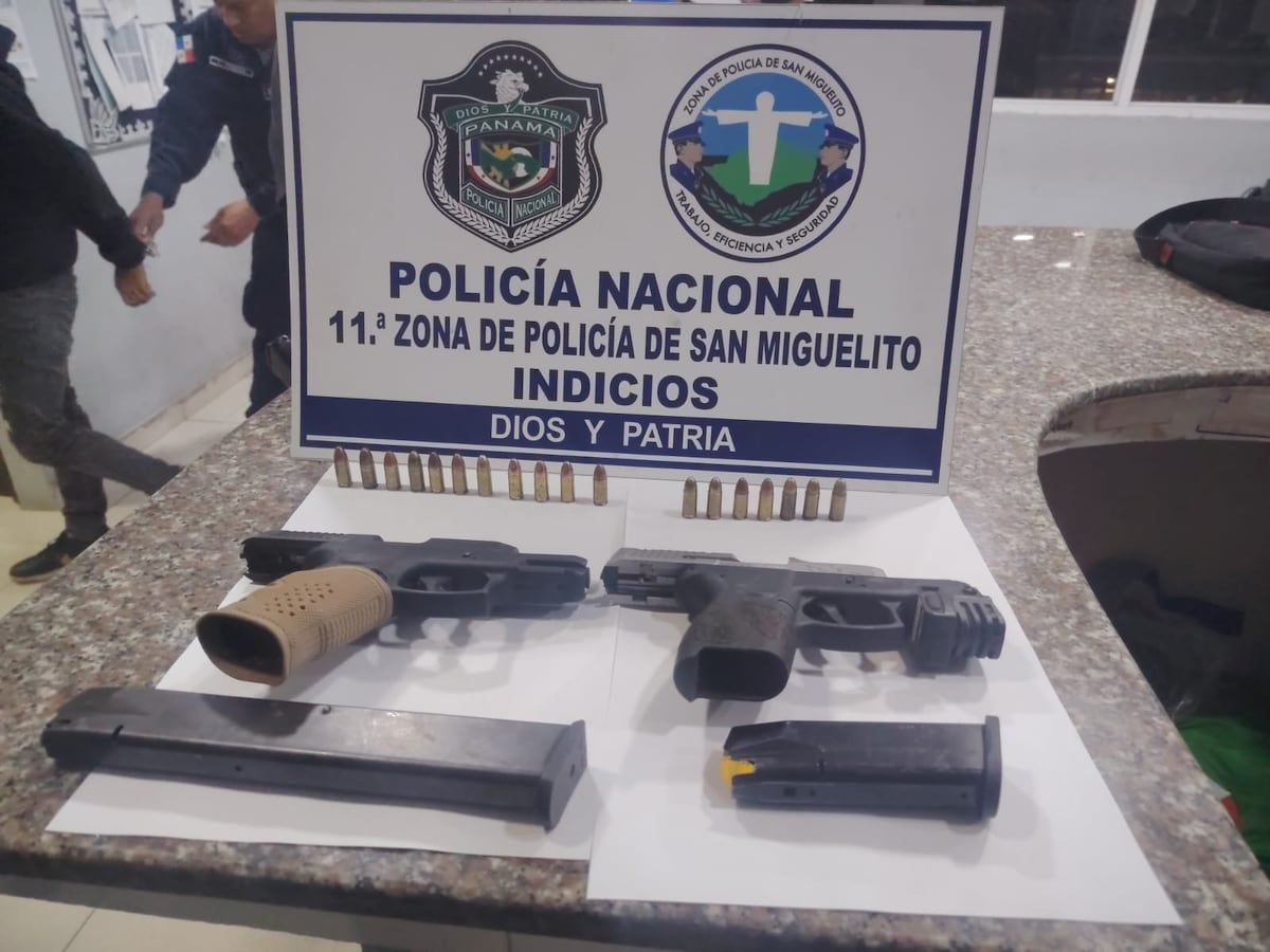 Taxi, persecución y armas: cuatro aprehendidos y tres armas fuera de circulación en San Miguelito y Pacora